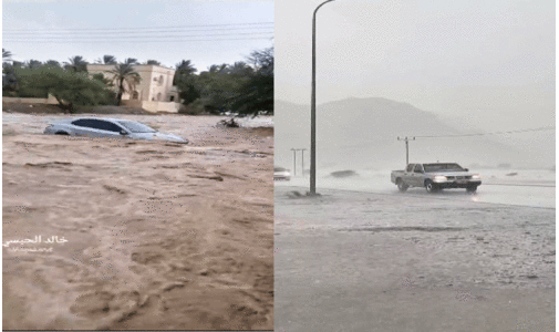 ഒമാനിൽ വിവിധ ഭാഗങ്ങളിൽ    കനത്ത മഴ തുടരുന്നു