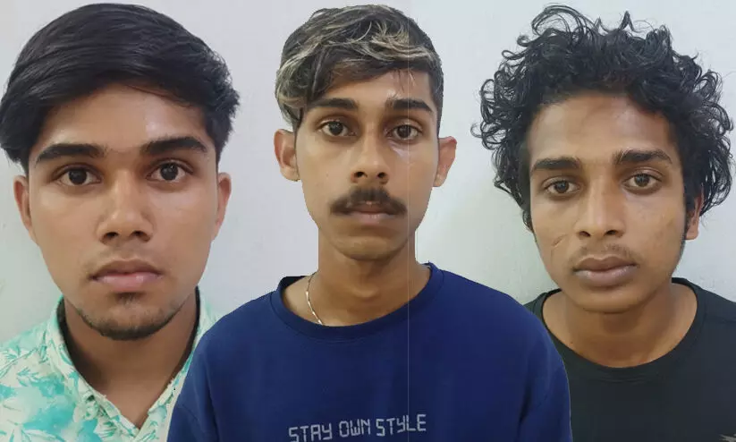 സ്കൂട്ടർ യാത്രികയെ ബൈക്കില്‍ പിന്തുടര്‍ന്ന് ശല്യപ്പെടുത്തി; ഭയന്ന് നിയന്ത്രണംതെറ്റി അപകടം: മൂന്ന് യുവാക്കൾ അറസ്റ്റിൽ