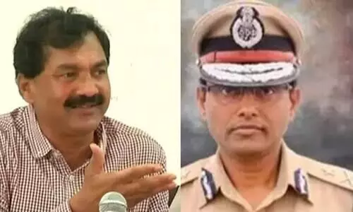 Congress spokesperson M. Laxman, Police Commissioner B. Dayananda