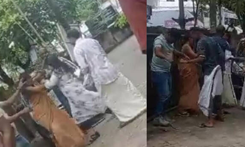 ചേർത്തലയിൽ കുടുംബകോടതി വളപ്പിൽ കൂട്ടത്തല്ല് | women brutally beaten by ...