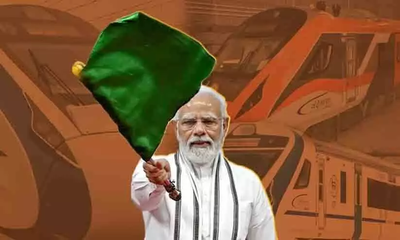 രാജ്യത്ത് എല്ലായിടത്തേക്കും വന്ദേഭാരത്; ഒമ്പത് ട്രെയിനുകൾ പ്രധാനമന്ത്രി ഫ്ലാഗ് ഓഫ് ചെയ്തു രാജ്യത്ത് എല്ലായിടത്തേക്കും വന്ദേഭാരത്; ഒമ്പത് ട്രെയിനുകൾ പ്രധാനമന്ത്രി ഫ്ലാഗ് ഓഫ് ചെയ്തു