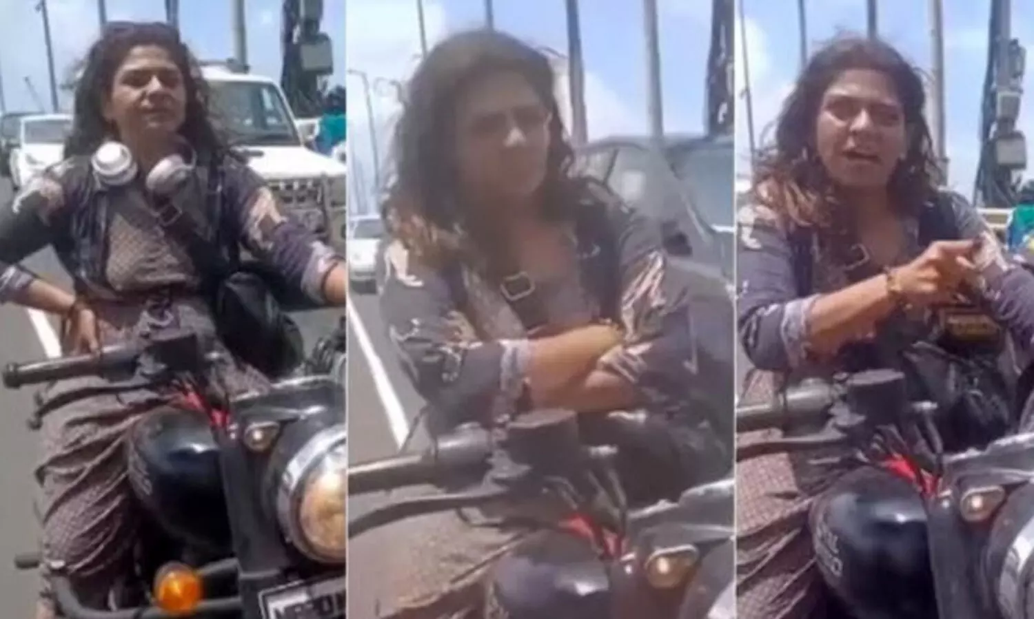 Traffic Violence, woman biker