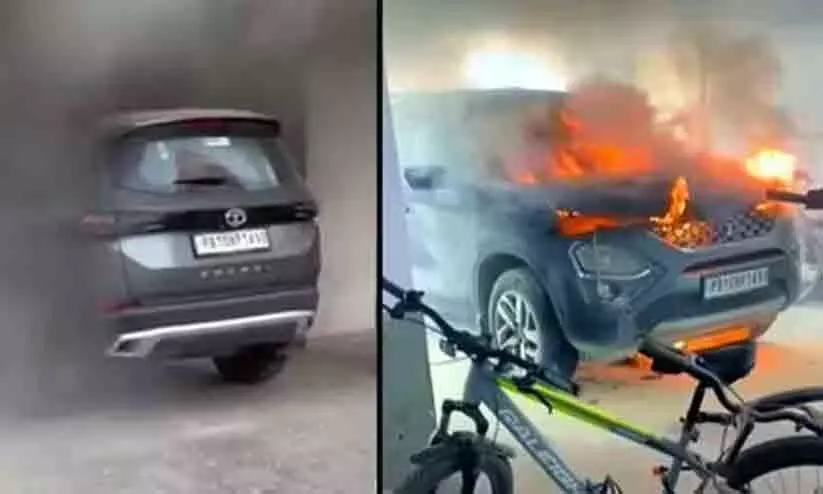 സഫാരി എസ്.യു.വിക്ക് തീപിടിച്ച സംഭവം; കാരണം വെളിപ്പെടുത്തി ടാറ്റ, വിചിത്രമെന്ന് വിമർശനം