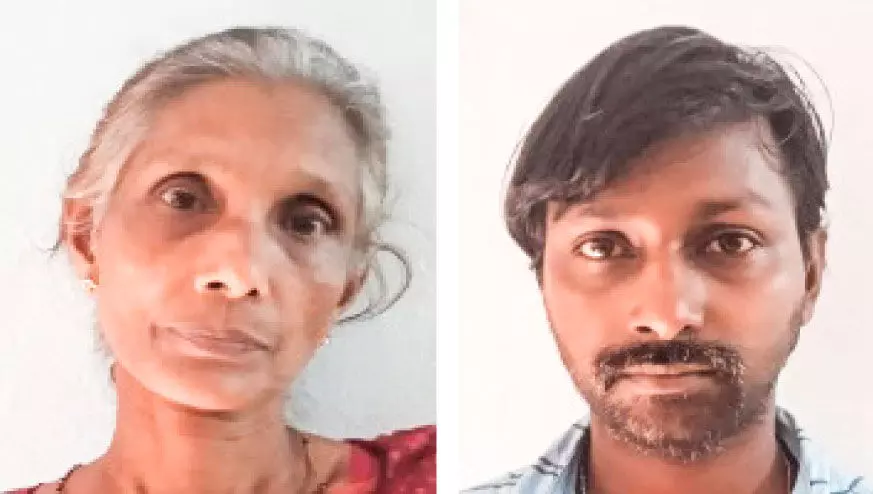 ആഭരണങ്ങൾ കവർന്ന കേസിൽ ഹോം നഴ്സും മകനും അറസ്റ്റിൽ ആഭരണങ്ങൾ കവർന്ന കേസിൽ ഹോം നഴ്സും മകനും അറസ്റ്റിൽ