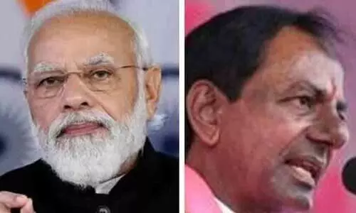 Prime Minister Narendra Modi and Telangana chief minister K Chandrasekhar Rao