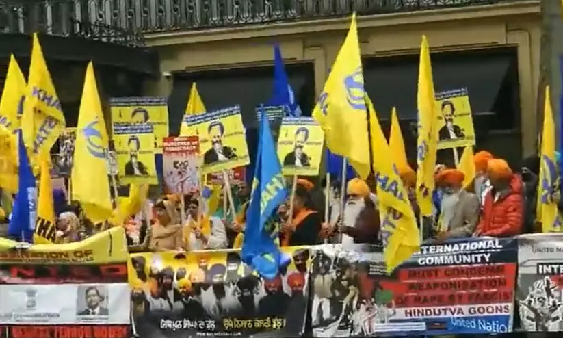 Khalistan  Protest in Indian High Commission in london