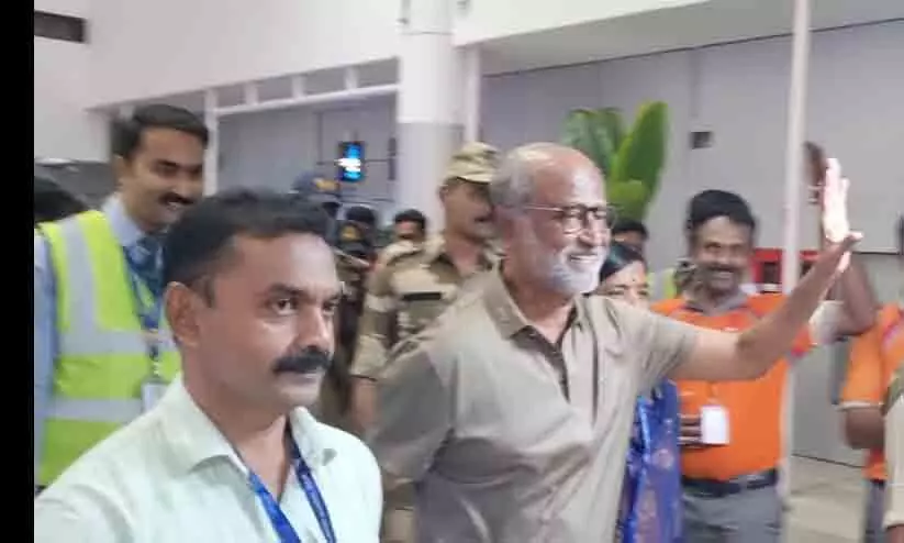 Rajinikanth in Thiruvananthapuram for shooting