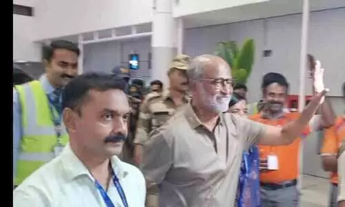 Rajinikanth in Thiruvananthapuram for shooting