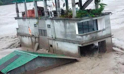 cloud burst over Lhonak Lake in North Sikkim
