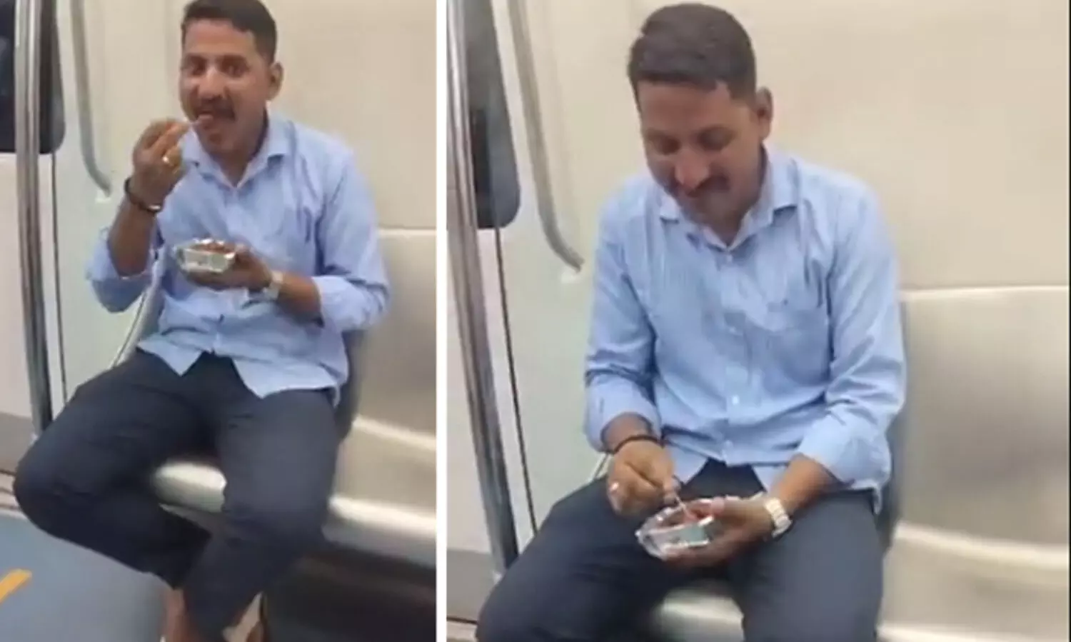 eating at Namma Metro