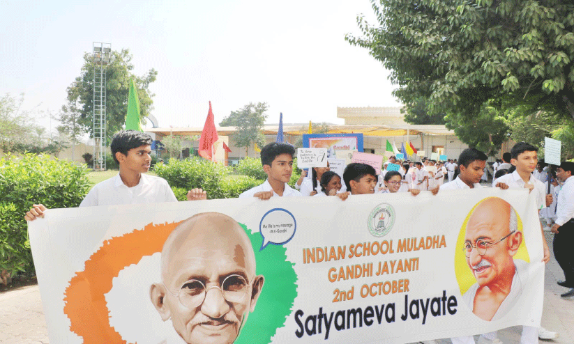 മു​ല​ദ്ദ ഇ​ന്ത്യ​ന്‍ സ്‌​കൂ​ളി​ല്‍ ന​ട​ന്ന ഗാ​ന്ധി​ജ​യ​ന്തി ആ​ഘോ​ഷം