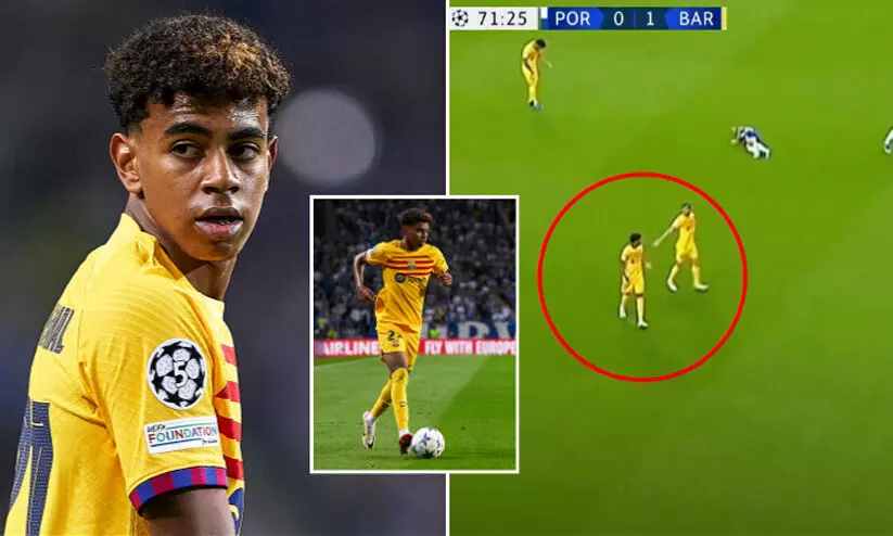 കളിക്കിടെ ‘ഉൾവിളി’! ചരിത്രം കുറിച്ച ചാമ്പ്യൻസ് ലീഗ് അരങ്ങേറ്റത്തിൽ ടോയ്ലറ്റിലേക്കോടി ലാമിൻ യമാൽ കളിക്കിടെ ‘ഉൾവിളി’! ചരിത്രം കുറിച്ച ചാമ്പ്യൻസ് ലീഗ് അരങ്ങേറ്റത്തിൽ ടോയ്ലറ്റിലേക്കോടി ലാമിൻ യമാൽ