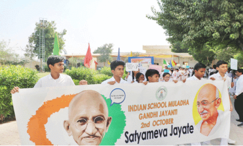 മു​ല​ദ്ദ ഇ​ന്ത്യ​ന്‍ സ്‌​കൂ​ളി​ല്‍ ന​ട​ന്ന ഗാ​ന്ധി​ജ​യ​ന്തി ആ​ഘോ​ഷം