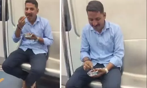 eating at Namma Metro