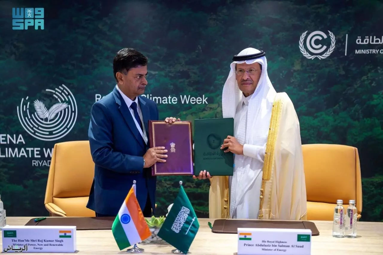 വൈദ്യുതി, ഹരിത ​ഹൈഡ്രജൻ രംഗത്ത്​ ഇന്ത്യാ സൗദി സഹകരണത്തിന്​ ധാരണ