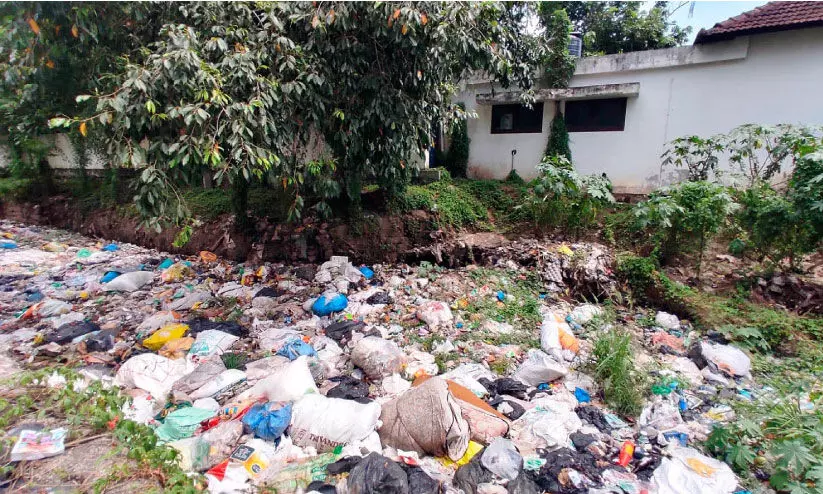 മാലിന്യമിഴഞ്ചാൻ; ആ​മ​യി​ഴ​ഞ്ചാ​ൻ തോ​ട്ടി​ൽ വീ​ണ്ടും മാ​ലി​ന്യ​ക്കൂമ്പാ​രം