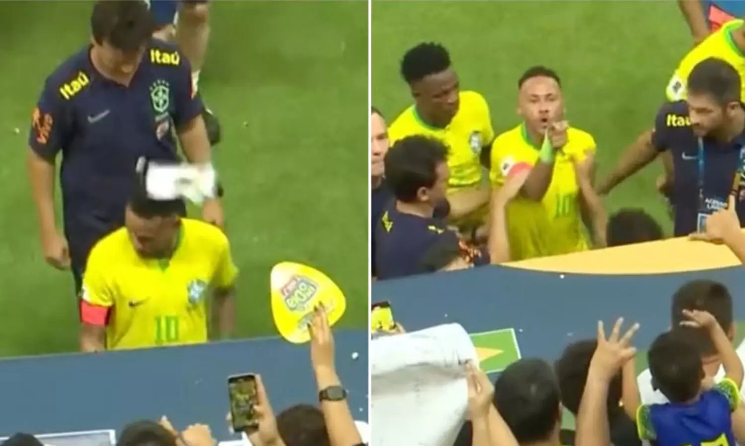 footballer neymer Getting angry with the fan