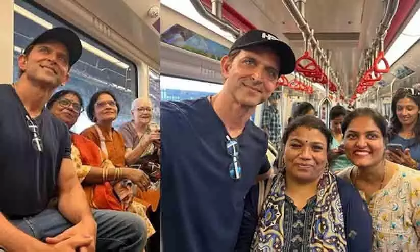 Hrithik Roshan takes metro ride to avoid Mumbai traffic.