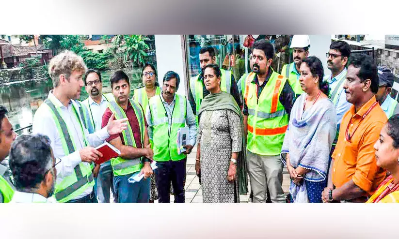 തട്ടാരമ്പലം–പന്തളം റോ‍ഡ് നവീകരണം; പുരോഗതി വിലയിരുത്തി ജർമൻ പ്രതിനിധികൾ