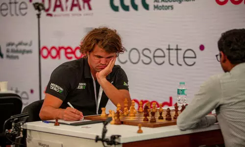 Magnus Carlsen during the match