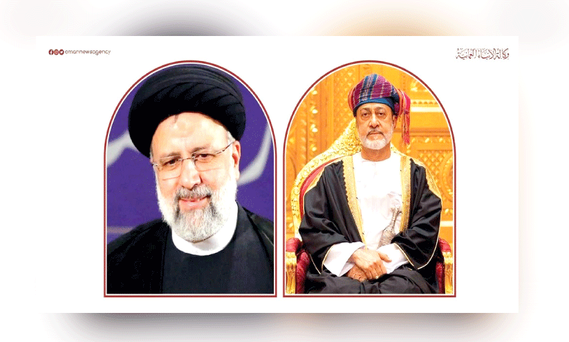 ഇ​റാ​ൻ പ്ര​സി​ഡ​ന്‍റ്​ ഡോ. ​ഇ​ബ്രാ​ഹിം റ​ഈ​സി,  സു​ൽ​ത്താ​ൻ ഹൈ​തം ബി​ൻ താ​രി​ഖ്