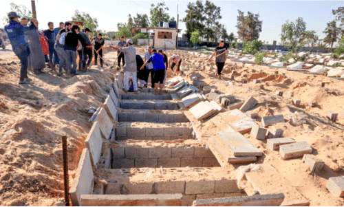 മ​റ​മാ​ടാ​ൻ ഇ​ട​മി​ല്ലാ​തെ ഗ​സ്സ​യി​ൽ കൂ​ട്ട ഖ​ബ​റി​ട​ങ്ങ​ൾ ഒ​രു​ക്കു​ന്നു