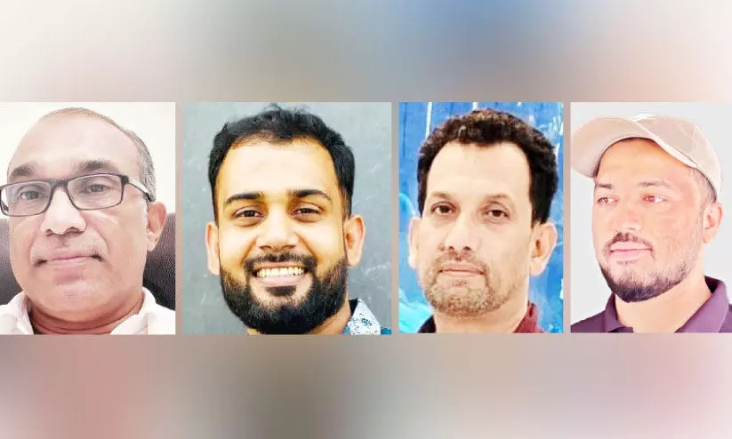 അബ്ദുല്ല ഹിറ്റാച്ചി, നസീർ പെരുമ്പള, ബഷീർ ബായാർ, കെ.എം. ഇർഷാദ് അബ്ദുല്ല ഹിറ്റാച്ചി, നസീർ പെരുമ്പള, ബഷീർ ബായാർ, കെ.എം. ഇർഷാദ്