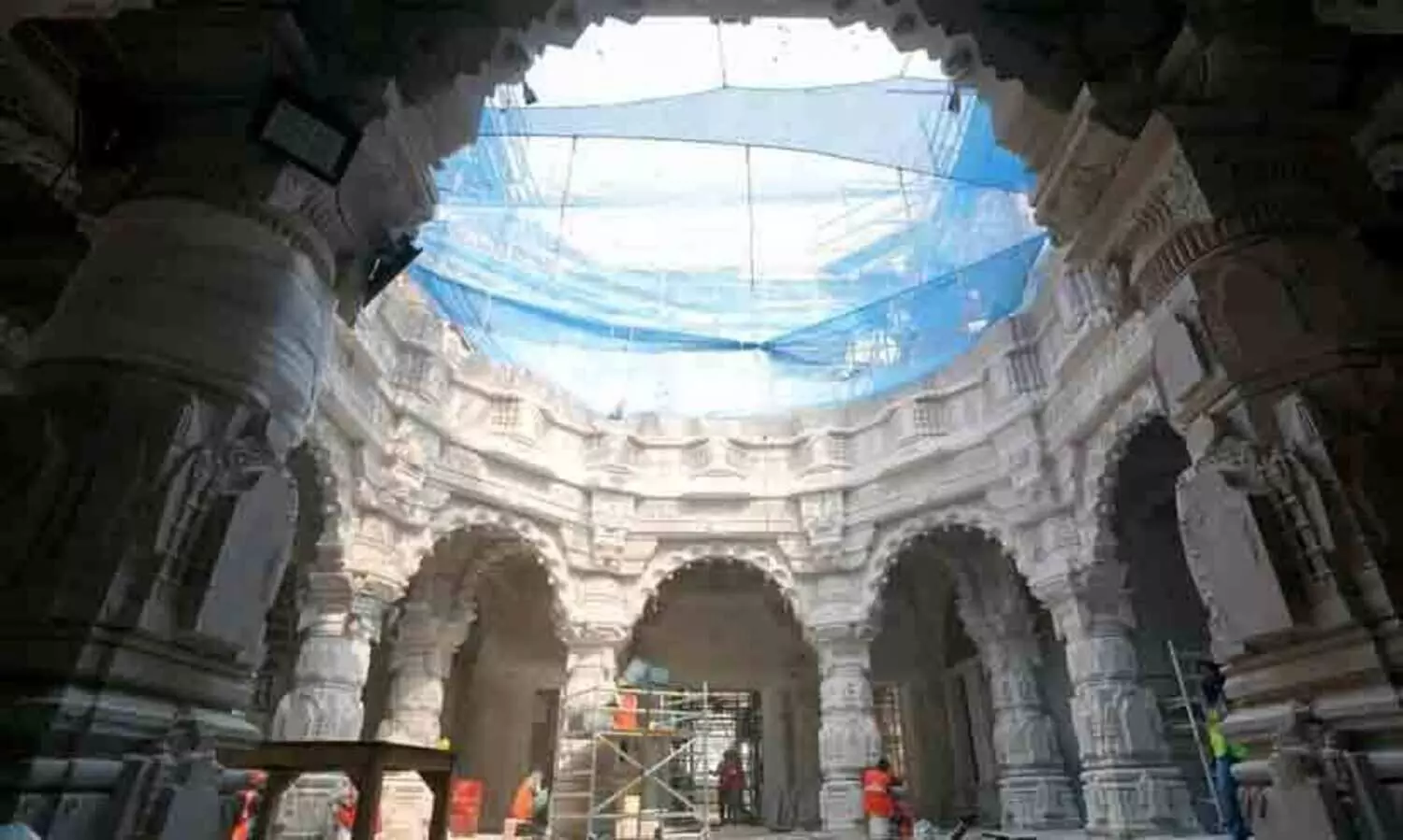 Shri Ram Janmabhoomi Temple construction work is under way in Ayodhya