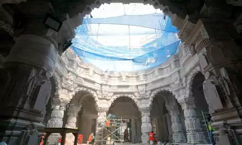 Shri Ram Janmabhoomi Temple construction work is under way in Ayodhya Shri Ram Janmabhoomi Temple construction work is under way in Ayodhya