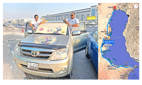 ഒ​രു ദി​വ​സം, ആ​റ്​ രാ​ജ്യ​ങ്ങ​ൾ; ച​രി​ത്ര​യാ​ത്ര​ക്ക് വ​ള​യം പി​ടി​ക്കാ​ൻ ഷാ​ഫി​യും സി​യാ​ദും