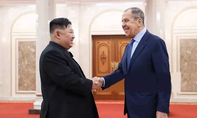 Russian foreign minister meets N.Korean leader Kim, vows support for Pyongyang