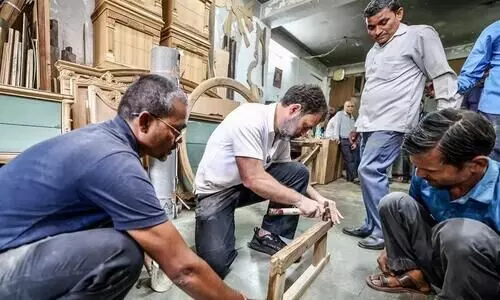 Rahul Gandhi tries hand at carpentry, talks loans and more