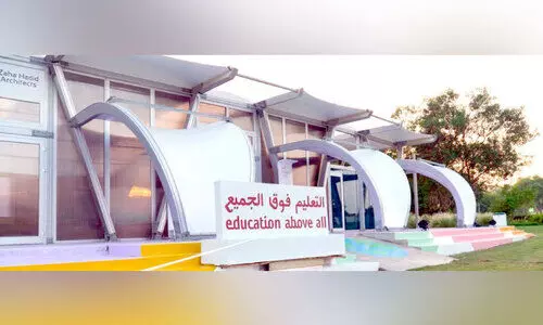 ദോ​ഹ എ​ക്സ്​​പോ വേ​ദി​യി​ലെ ഇ.​എ.​എ പ​വി​ലി​യ​ൻ