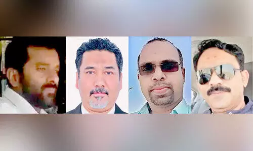 കെ.​എം.​സി​സി പേ​ങ്ങാ​ട് ജി.​സി.​സി ക​മ്മി​റ്റി ഭാ​ര​വാ​ഹി​ക​ൾ (ടി. ​അ​ബ്ദു​ല്ല മ​ദീ​ന, ക​ള്ളി​യി​ൽ ഗ​ഫൂ​ർ ദു​ബൈ, മു​ഷ്താ​ഖ് പേ​ങ്ങാ​ട്, കെ.​എം ഉ​സ്മാ​ൻ)