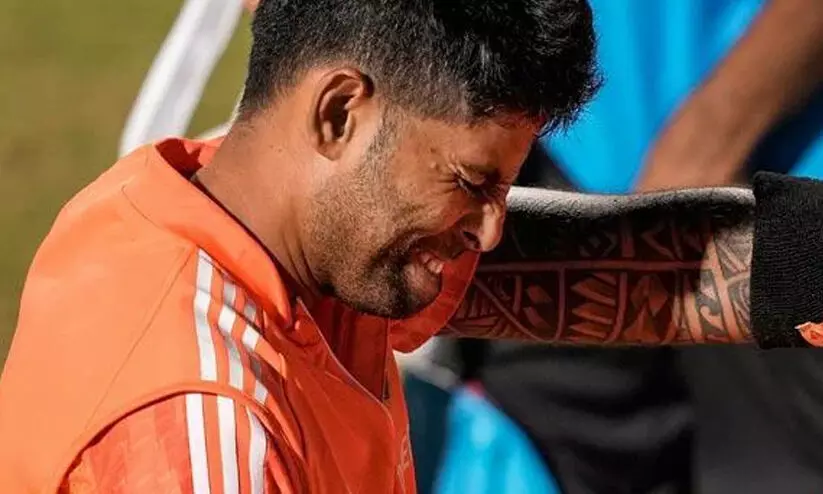 പരിശീലനത്തിനിടെ സൂര്യകുമാർ യാദവിന് പരിക്ക് പരിശീലനത്തിനിടെ സൂര്യകുമാർ യാദവിന് പരിക്ക്