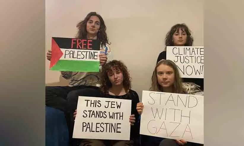 ഈ ജൂത പെൺകുട്ടി നിങ്ങളെ പിന്തുണക്കുന്നു; ഫലസ്തീനികൾക്ക് ഐക്യദാർഢ്യവുമായി ഗ്രെറ്റ തുൻബെർഗ്