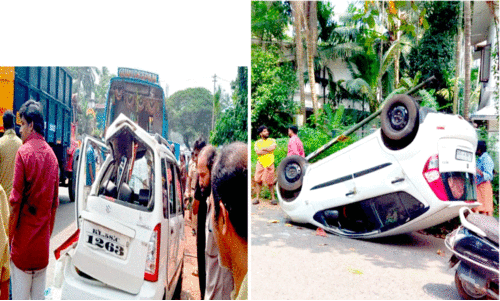 മൂന്നിടങ്ങളിൽ   വാഹനാപകടം