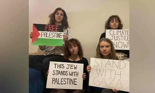 ഈ ജൂത പെൺകുട്ടി നിങ്ങളെ പിന്തുണക്കുന്നു; ഫലസ്തീനികൾക്ക് ഐക്യദാർഢ്യവുമായി ഗ്രെറ്റ തുൻബെർഗ്