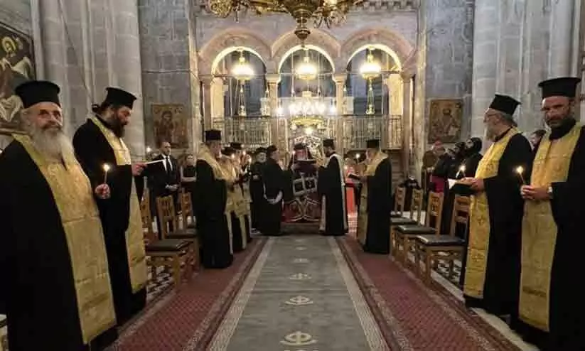 കൊല്ലപ്പെട്ട ഗസ്സക്കാർക്കായി പ്രാർഥനായോഗം നടത്തി പാത്രിയാർക്കീസ് തിയോഫിലോസ് കൊല്ലപ്പെട്ട ഗസ്സക്കാർക്കായി പ്രാർഥനായോഗം നടത്തി പാത്രിയാർക്കീസ് തിയോഫിലോസ്