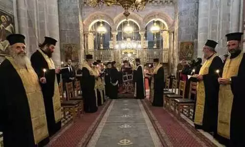 കൊല്ലപ്പെട്ട ഗസ്സക്കാർക്കായി പ്രാർഥനായോഗം നടത്തി പാത്രിയാർക്കീസ് തിയോഫിലോസ്