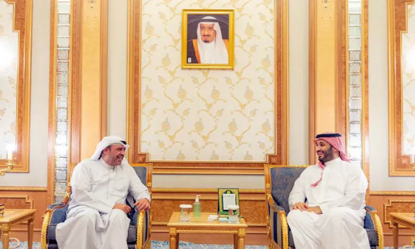 Sheikh Ahmed Fahd Al Ahmed Azzabah Saudi Crown Prince and Prime Minister Muhammad bin In a meeting with Salman