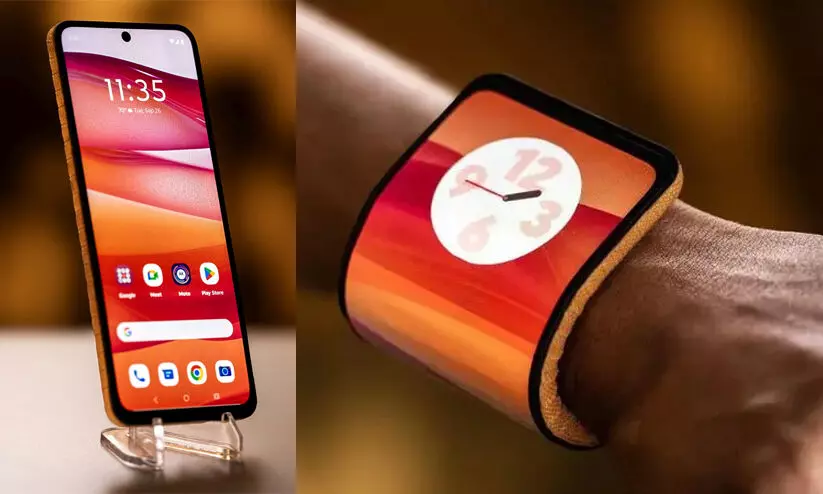 ‘കൈയ്യിൽ ധരിക്കാവുന്ന സ്മാർട്ട്ഫോൺ’; അതിശയിപ്പിച്ച് മോട്ടറോളയുടെ കൺസെപ്റ്റ് ഫോൺ - VIDEO