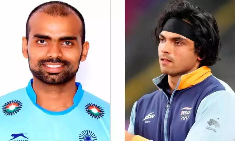 പി.ആർ. ശ്രീജേഷ്, നീരജ് ചോപ്ര പി.ആർ. ശ്രീജേഷ്, നീരജ് ചോപ്ര