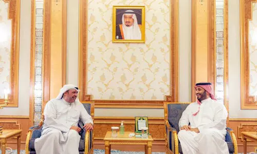 Sheikh Ahmed Fahd Al Ahmed Azzabah Saudi Crown Prince and Prime Minister Muhammad bin In a meeting with Salman