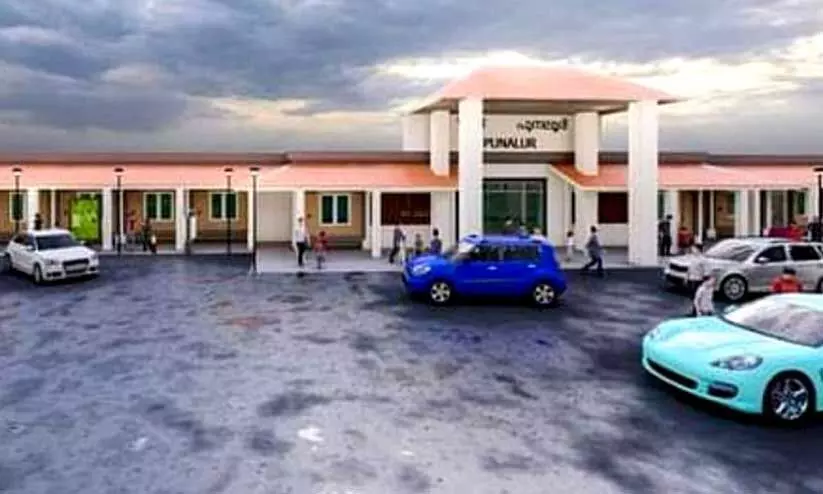 അമൃത് ഭാരത് പദ്ധതിയിൽപെടുത്തി പൂർത്തിയാക്കുന്ന പുനലൂർ റെയിൽവേ സ്റ്റേഷൻ മാതൃക അമൃത് ഭാരത് പദ്ധതിയിൽപെടുത്തി പൂർത്തിയാക്കുന്ന പുനലൂർ റെയിൽവേ സ്റ്റേഷൻ മാതൃക