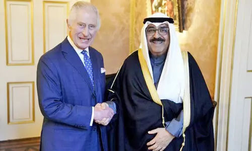 Crown Prince Sheikh Mishaal Al Ahmed Al Jabir Assabah and King Charles III Crown Prince Sheikh Mishaal Al Ahmed Al Jabir Assabah and King Charles III