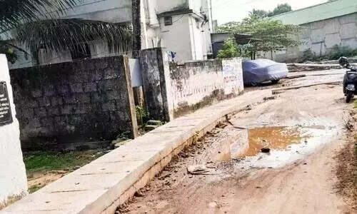 ആ​ല​പ്പു​ഴ ക​നാ​ൽ വാ​ർ​ഡി​ൽ മു​ള​ക്ക​ട ക്ഷേ​ത്ര​ത്തി​ലേ​ക്കു​ള്ള പാ​ത​യി​ൽ ഉ​യ​ര വ്യ​ത്യാ​സ​ത്തി​ൽ നി​ർ​മാ​ണം പൂ​ർ​ത്തി​യാ​ക്കി​യ ഓ​ട