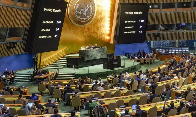 യു.​എ​ന്നി​ൽ വെ​ട്ടി​ലാ​യി കേ​ന്ദ്രം