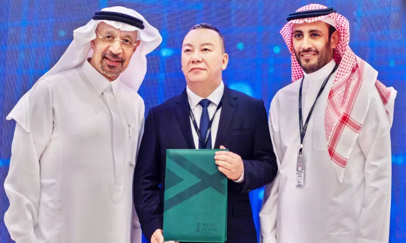 Satellite manufacturing company agreement with china and Saudi Arabia