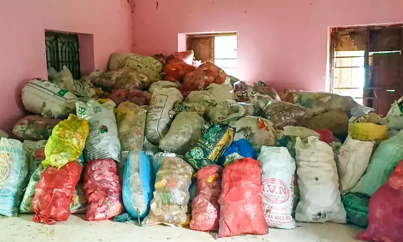 Nedumpara TCNM School room given by Aryankav Panchayat Waste stored in